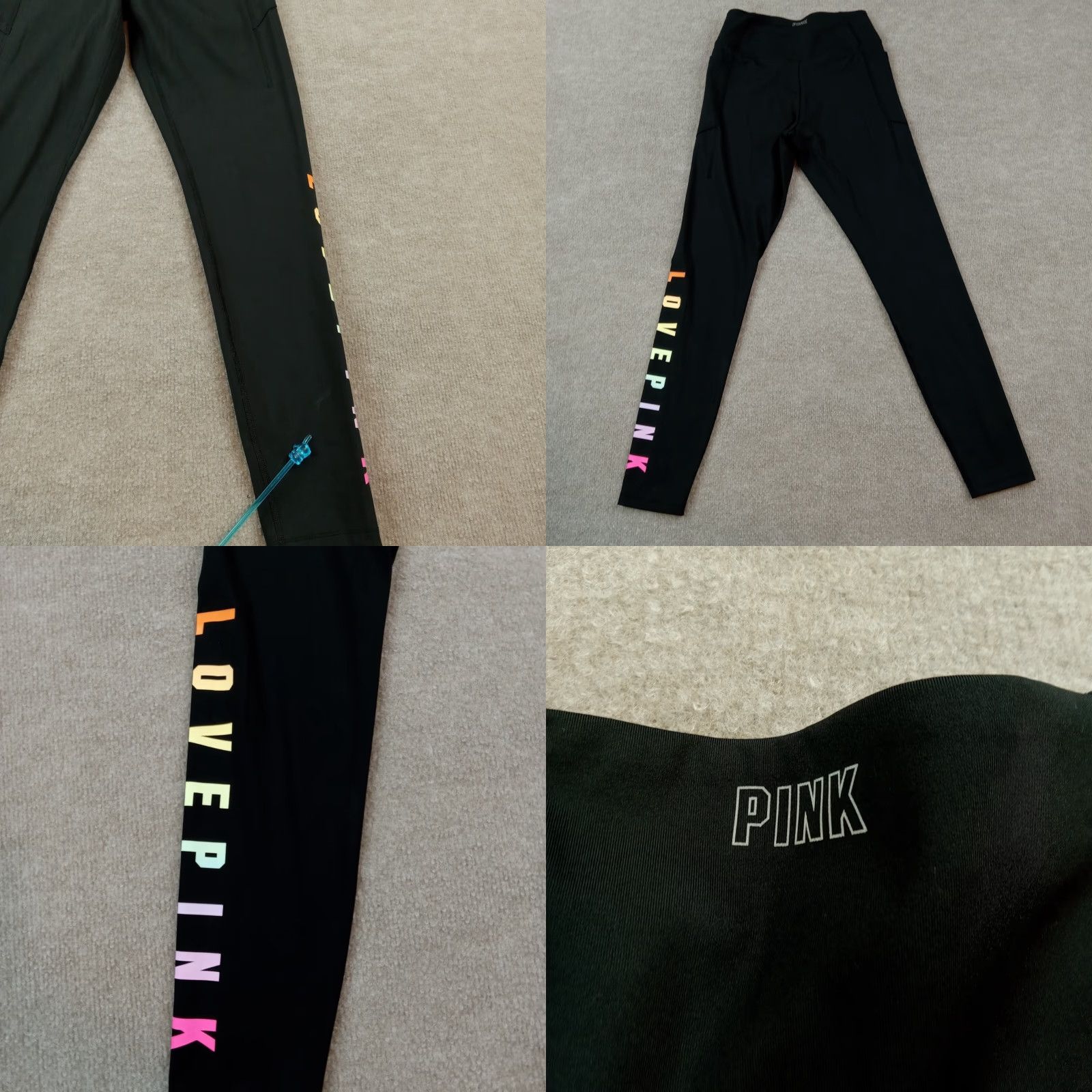 Pinko PINK Leggings Womens M Black Active Yoga Running Casual Stretch Love Size 32" / US 10 / IT 46 - 8 Thumbnail