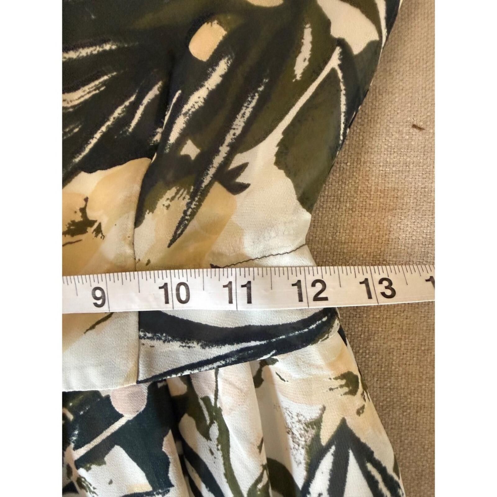 H&M H&M Floral Maxi Dress Green Cream Palm Print V-Neck 4 Size S / US 4 / IT 40 - 8 Thumbnail