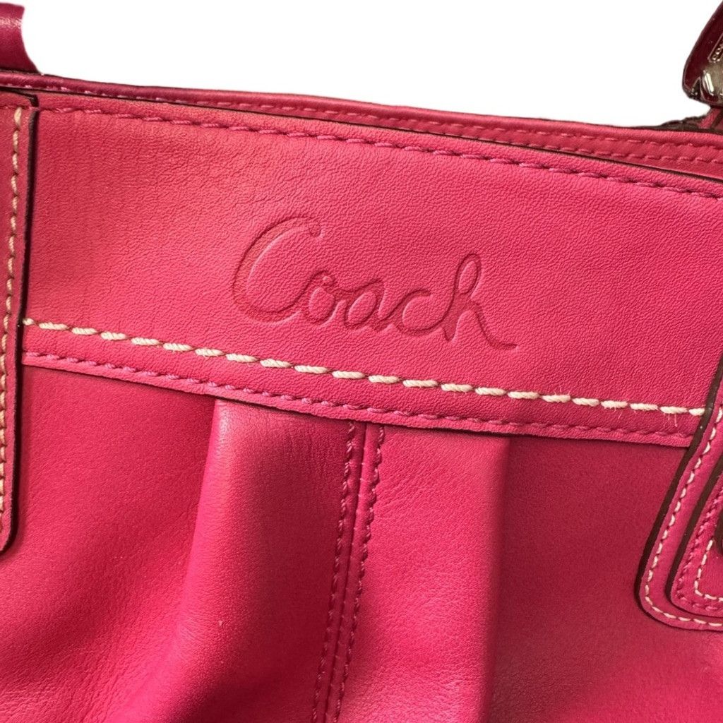 Coach Coach Hampton SoHo Leather Tote Raspberry Pink Satchel EUC Size ONE SIZE - 4 Thumbnail