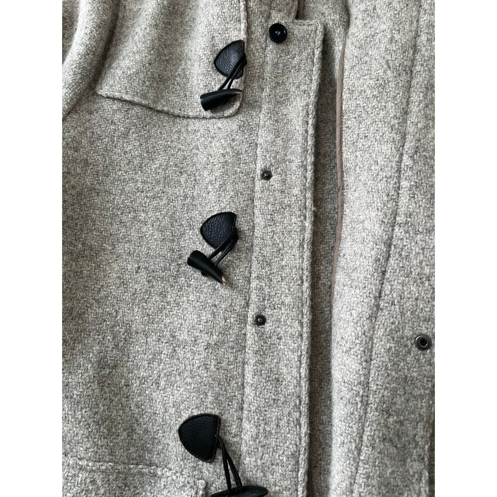 Brooks Brothers Mens Brooks Brothers Gray Wool Twill Toggle Pea Coat Long Size US XL / EU 56 / 4 - 3 Thumbnail