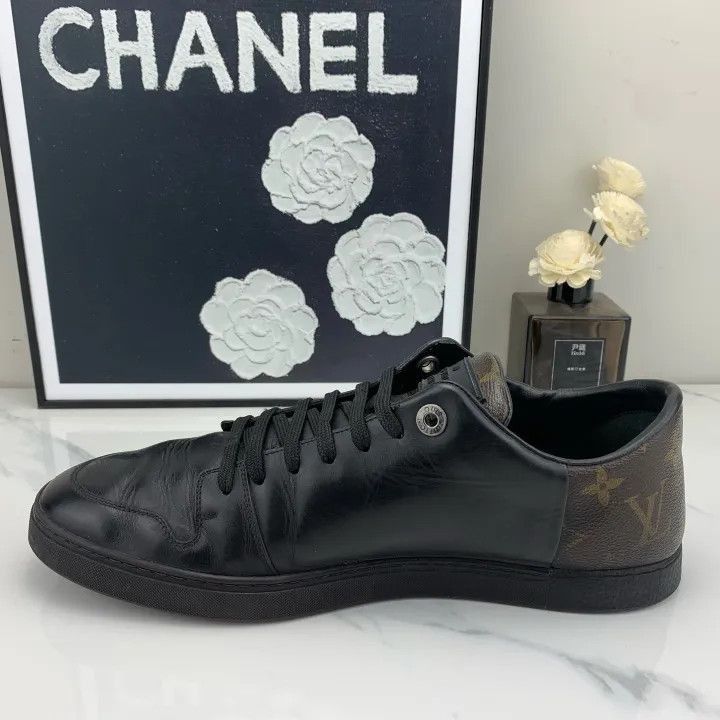 Louis Vuitton Louis Vuitton Black Leather Travel Sneakers -2508 Size US 8 / EU 41 - 7 Thumbnail