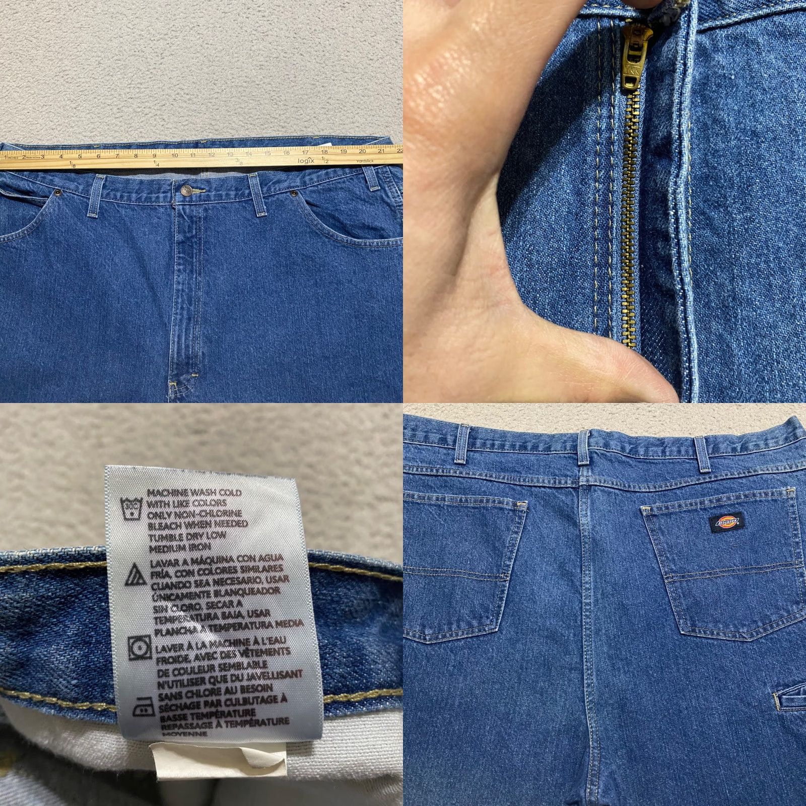 Dickies Dickies Jeans 44x30 Blue Denim Medium Wash High Rise Regular Fit 5-Pocket Men's Pants Size US 44 / EU 60 - 8 Thumbnail