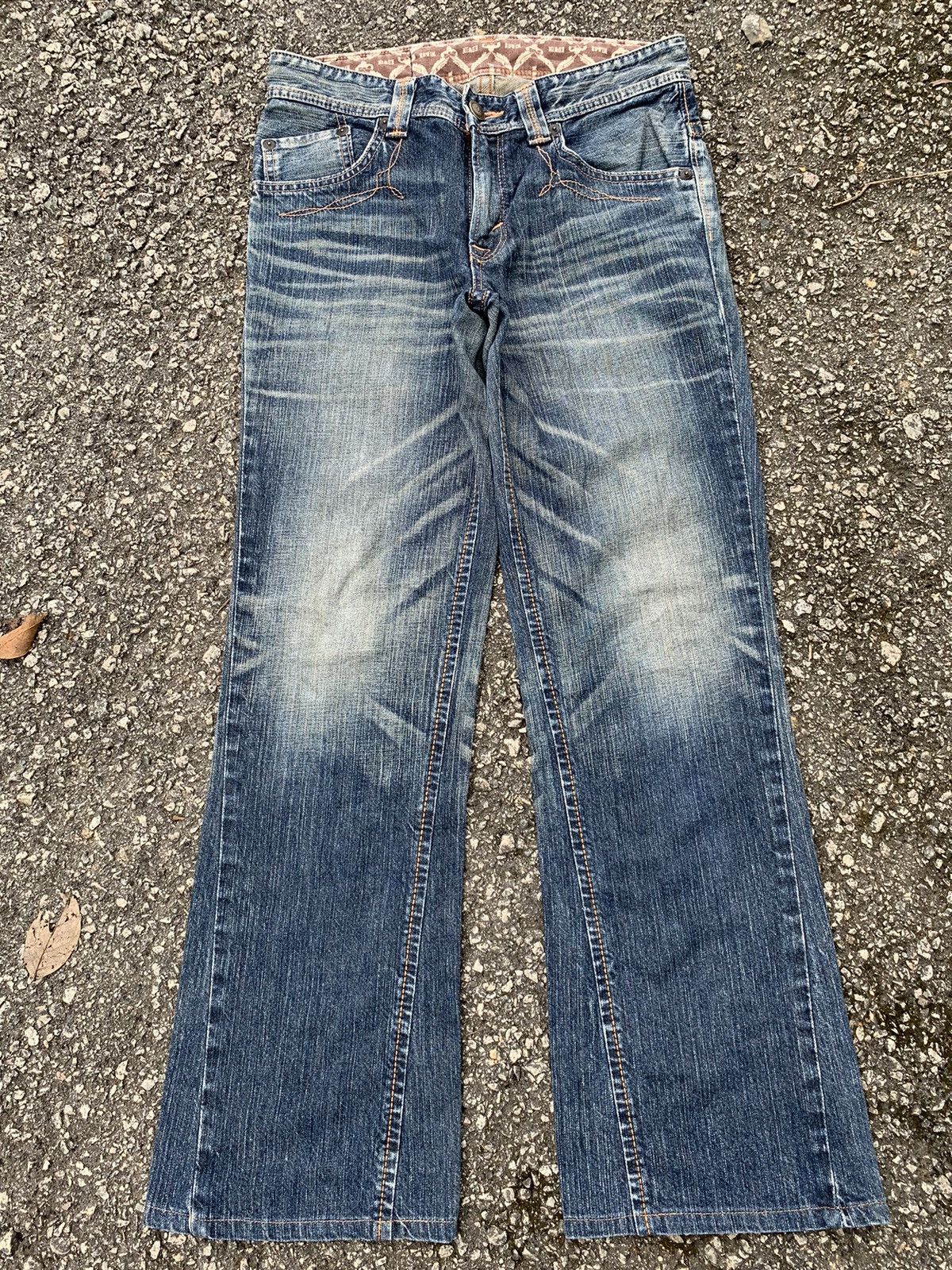 Japanese Brand FLARE💥 EDWIN XV NAVAJO PUNK STYLE MUDMAX WASHED DENIM☠️🎌 Size US 32 / EU 48 - 1 Thumbnail