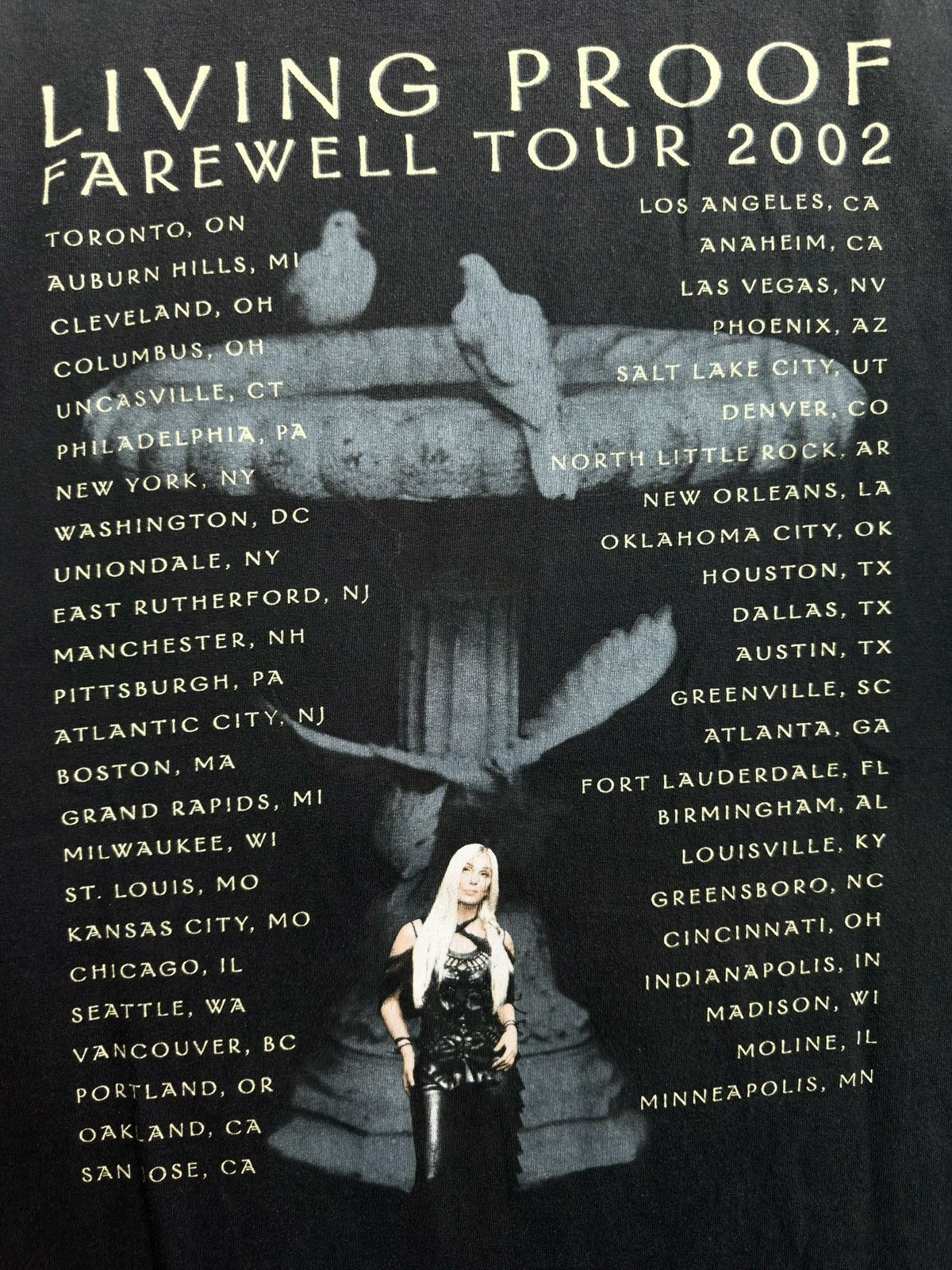 Band Tees Cher Living Proof Farewell Tour 2002 Vintage Shirt Size US XL / EU 56 / 4 - 9 Thumbnail