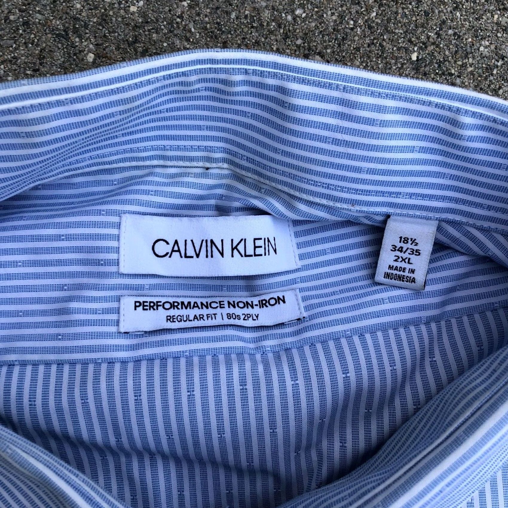Calvin Klein Calvin Klein Collection Button-Down Shirt Men 2XL Striped Blue Non Iron VTG 2 Ply Button Up Shirt Size US XXL / EU 58 / 5 - 5 Thumbnail
