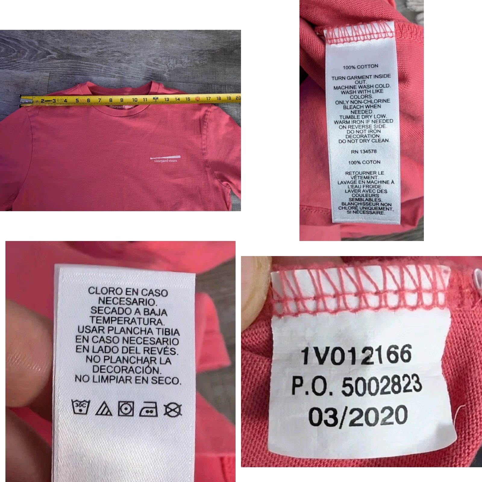 Vineyard Vines Vineyard Vines Long Sleeve Tee Baseball Icon Pink Adult S EUC Size S / US 4 / IT 40 - 9 Thumbnail