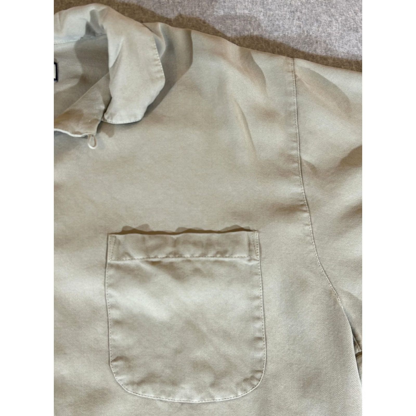Tommy Bahama Tommy Bahama Shirt Mens XL Tan Silk Camp Embroidered Relaxed Button-Up Hawaiian Tropical Size US XL / EU 56 / 4 - 2 Thumbnail