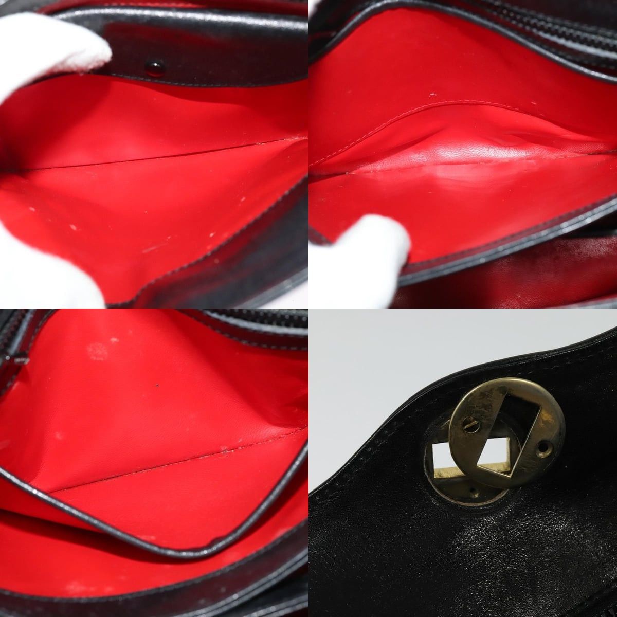 Gucci GUCCI Shoulder Bag Leather Black Gold Size ONE SIZE - 12 Thumbnail