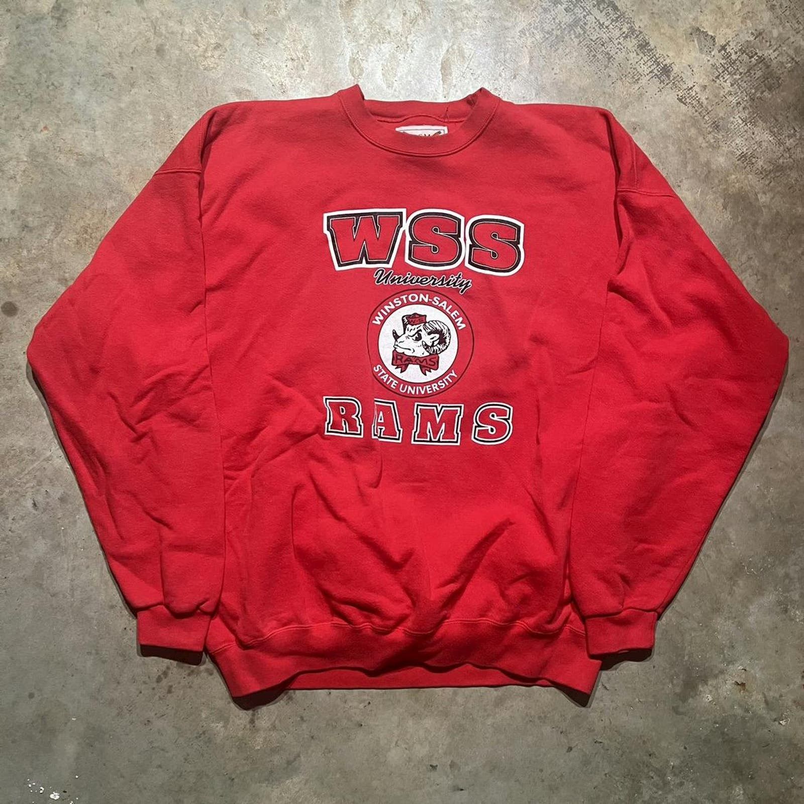 Vintage Vintage 90s Winston-Salem State University Red Sweatshirt Size US XXL / EU 58 / 5 - 1 Preview