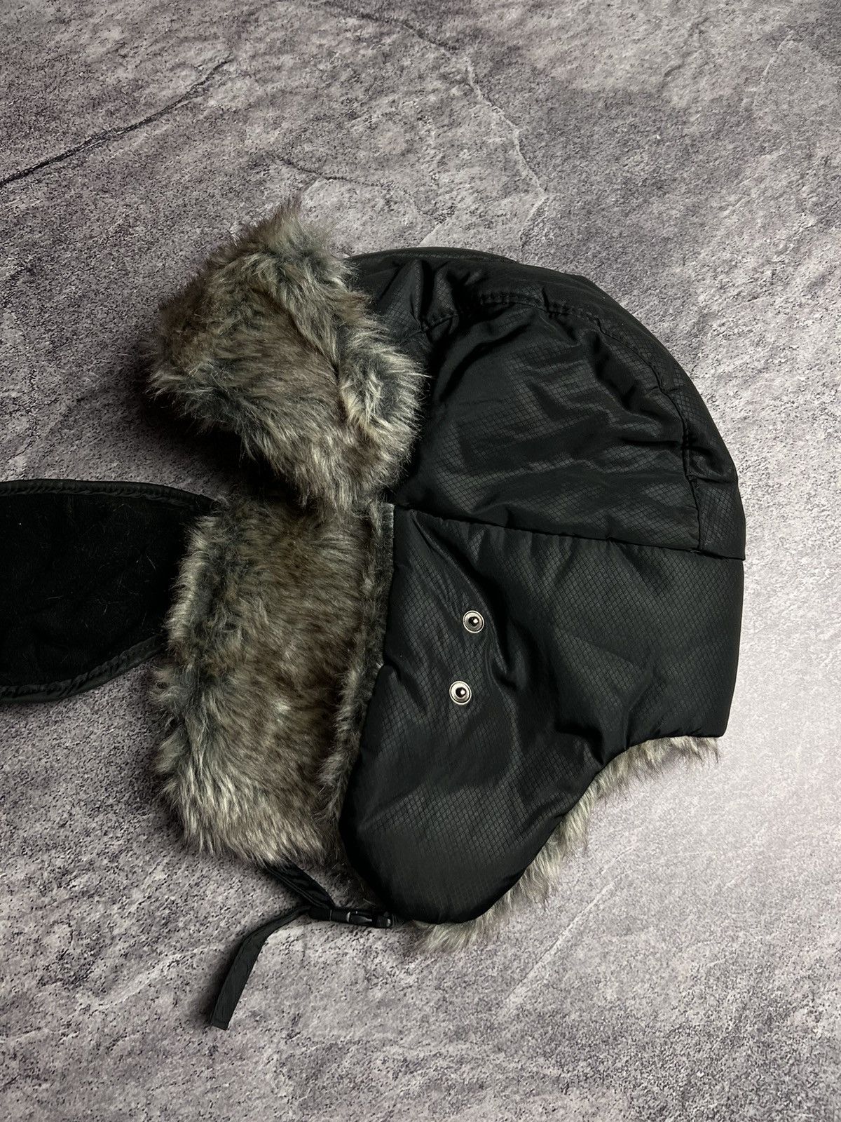 Japanese Brand Y2K nylon faux fur trapper hat with mask Japan style hat Size ONE SIZE - 2 Thumbnail