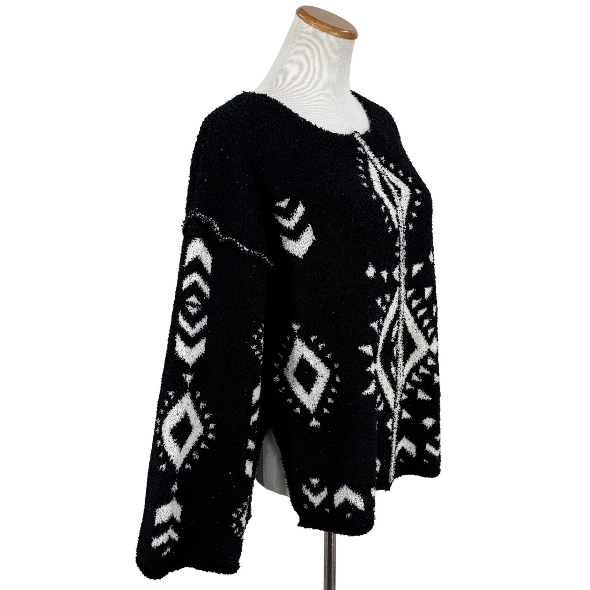 Other NWT Black White Slouchy Aztec Sweater | Boho Coastal Cowgirl Size S / US 4 / IT 40 - 5 Thumbnail