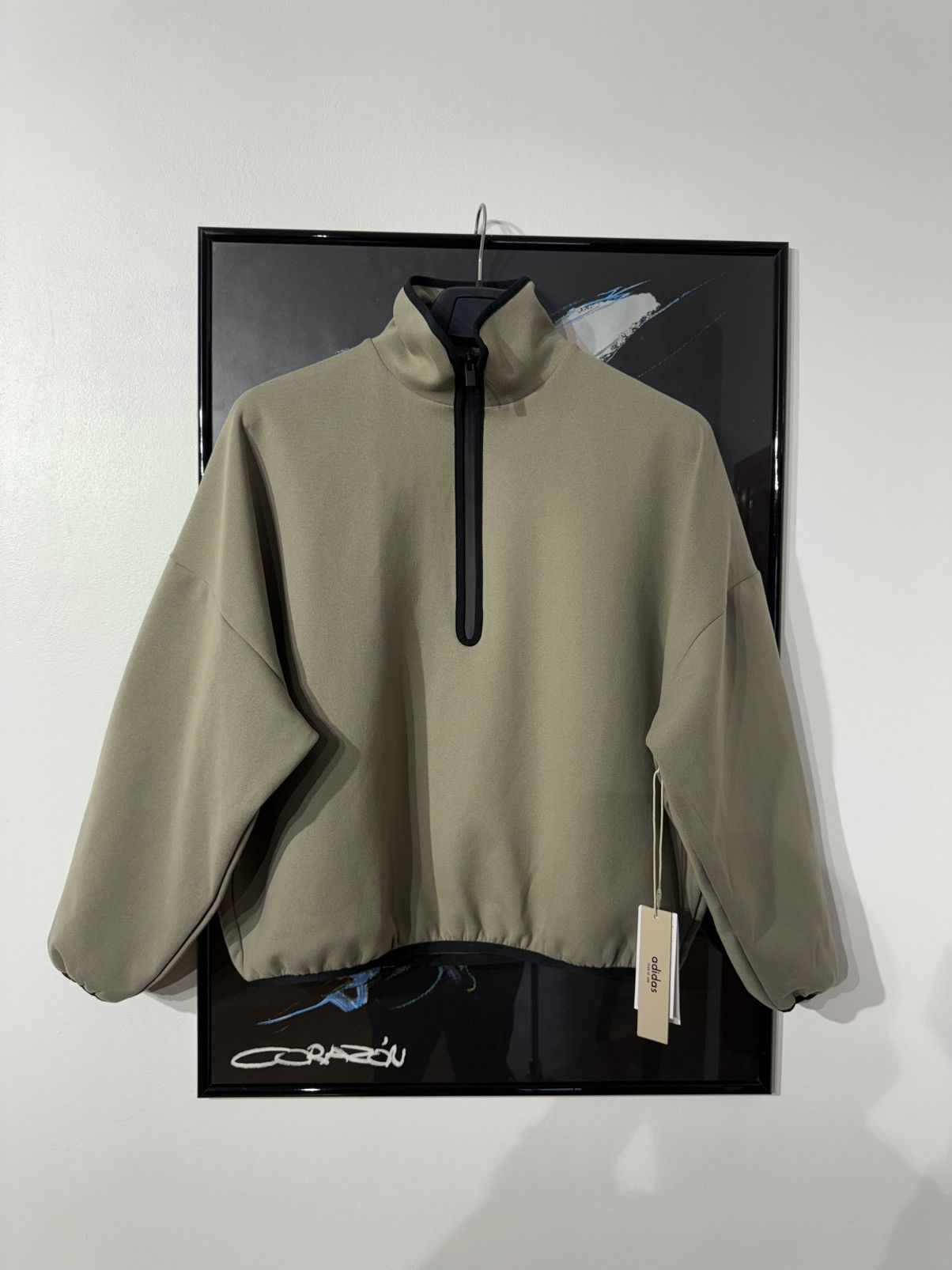 Adidas × Fear of God Fear of God Suede Fleece Half-Zip Sweatshirt Clay Size US S / EU 44-46 / 1 - 1 Thumbnail