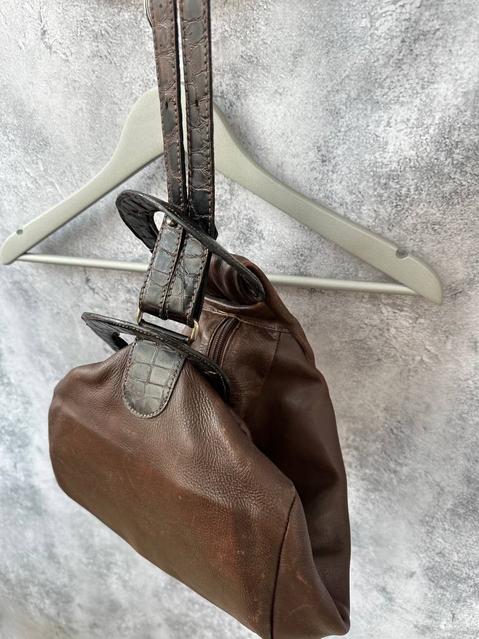 Leather × Russell & Bromley × Vintage Russell & Bromley Vintage Leather Sling Bag Croc Embossed Size ONE SIZE - 6 Thumbnail