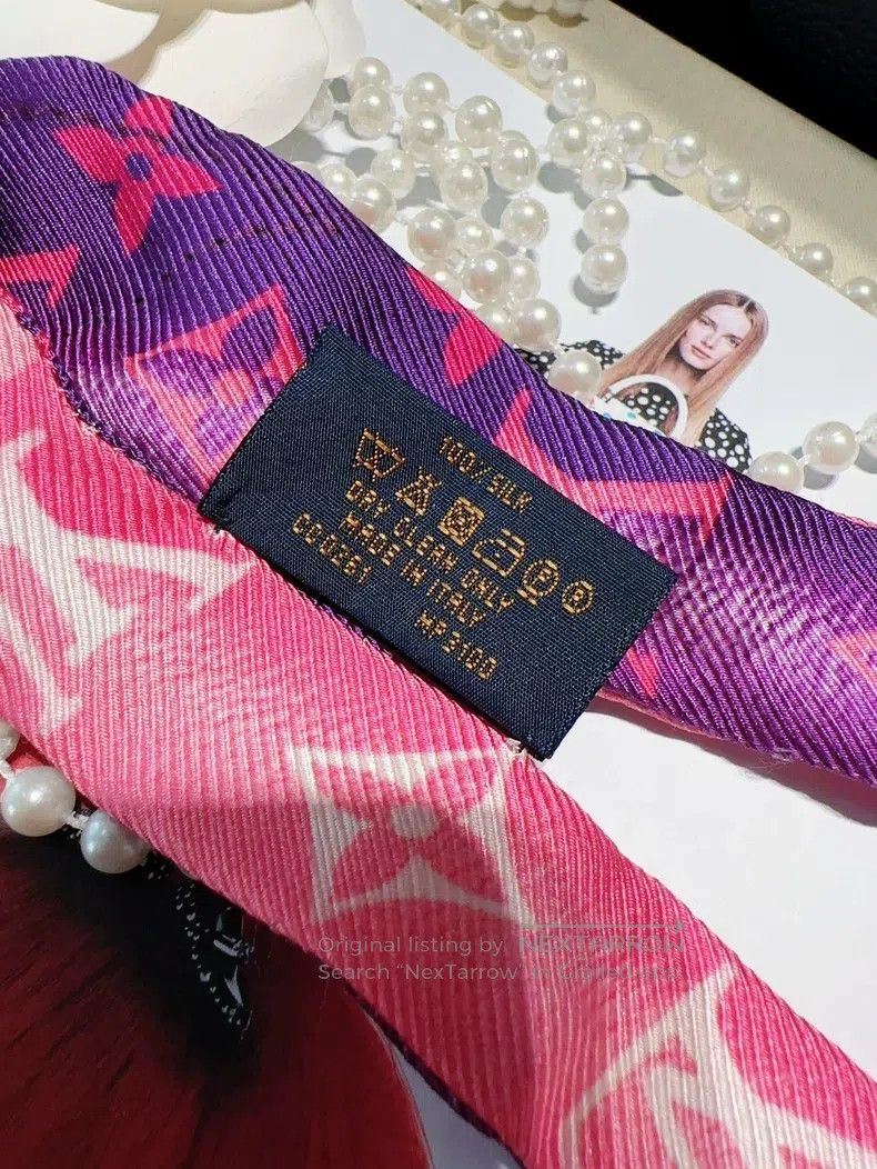 Louis Vuitton Louis Vuitton Pink and purple gradient logo scarf Size ONE SIZE - 9 Thumbnail