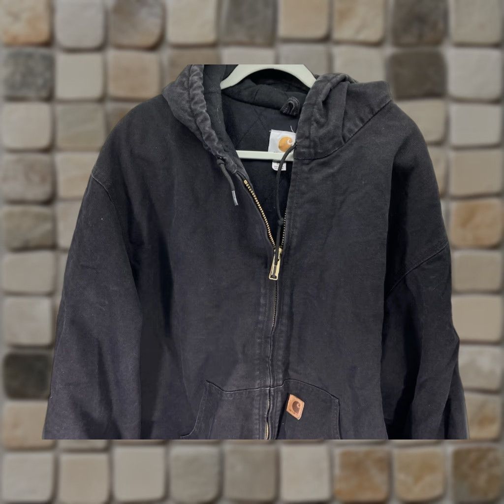 Carhartt VINTAGE Carhartt Jacket Coat Men 3XL Tall Black Duck Canvas Full Zip Hood J130 BLK Size US XXL / EU 58 / 5 - 1 Thumbnail