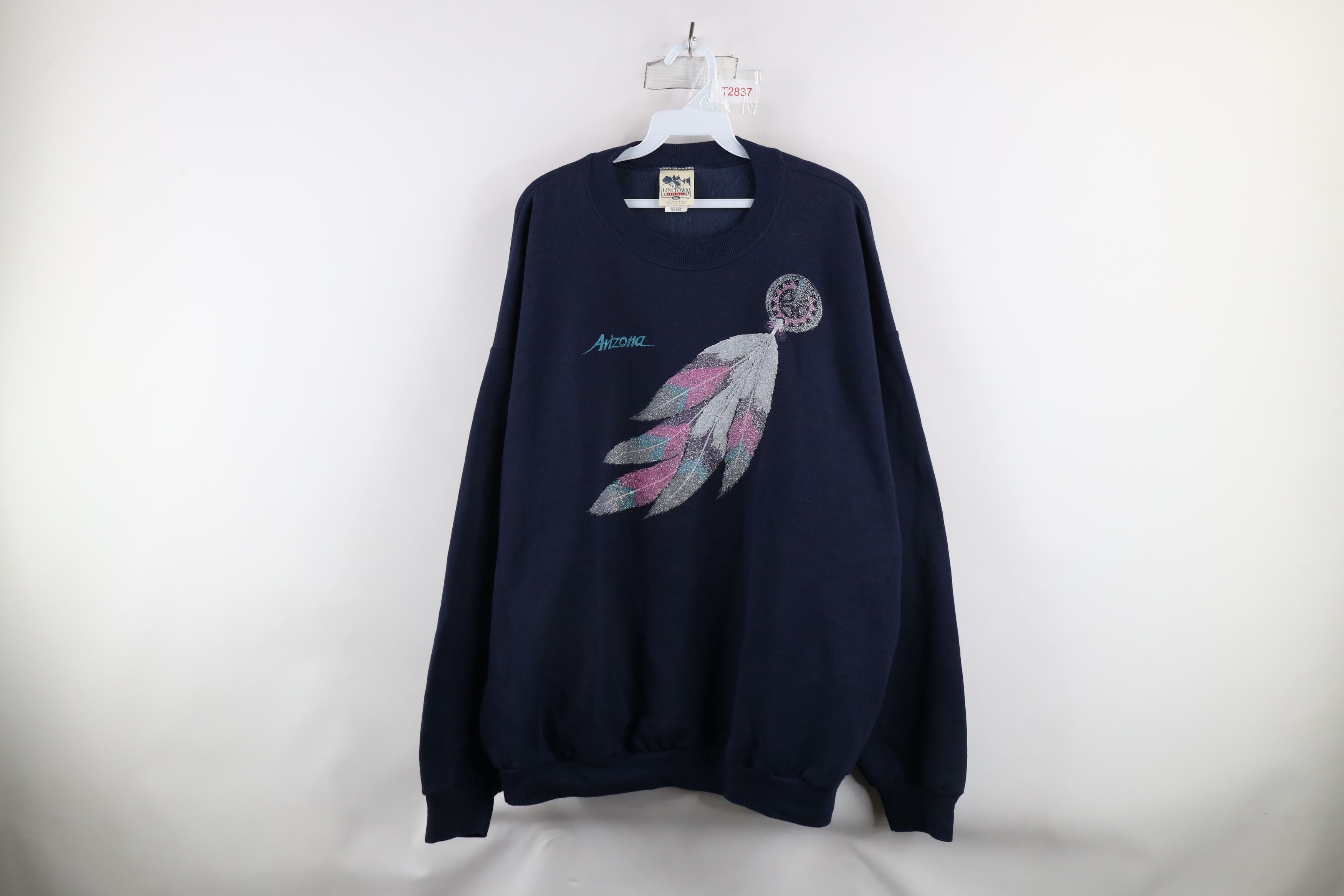 Vintage Vintage 90s Streetwear Out Arizona Feather Sweatshirt USA Size XXL / US 16-18 / IT 52-54 - 1 Thumbnail