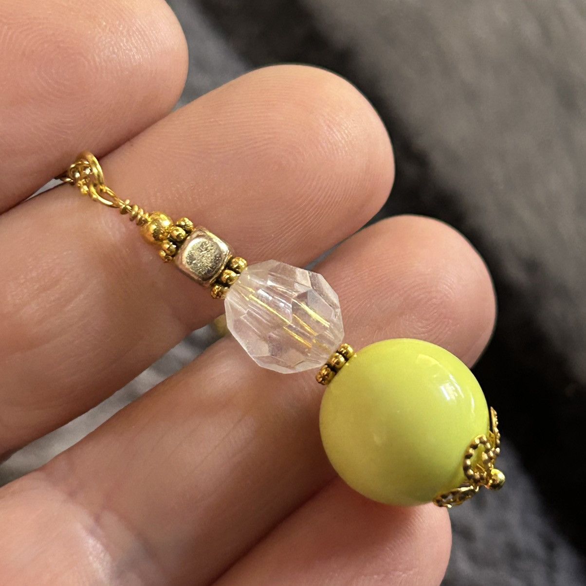 Handmade Handcrafted vintage bead faceted glass crystal drop necklace Size ONE SIZE - 1 Thumbnail