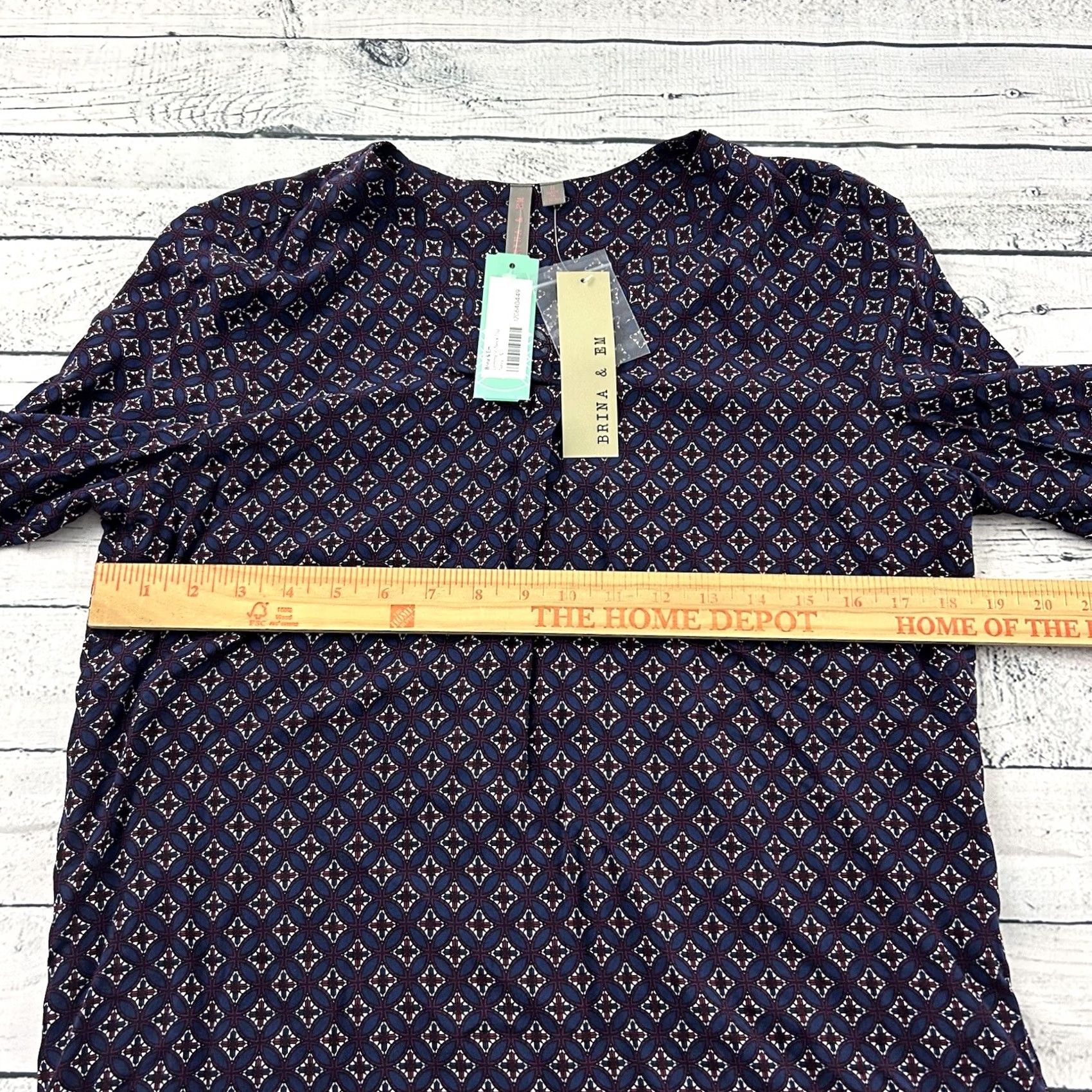 Vintage Brina & EM Lemmy V Neck Long Sleeve Top Women's Small Blue Shirt Size S / US 4 / IT 40 - 5 Thumbnail