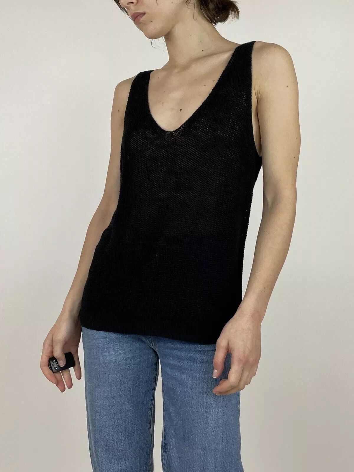Nili Lotan Nili Lotan Knit Vest Top Womens Black Size L Size L / US 10 / IT 46 - 2 Thumbnail