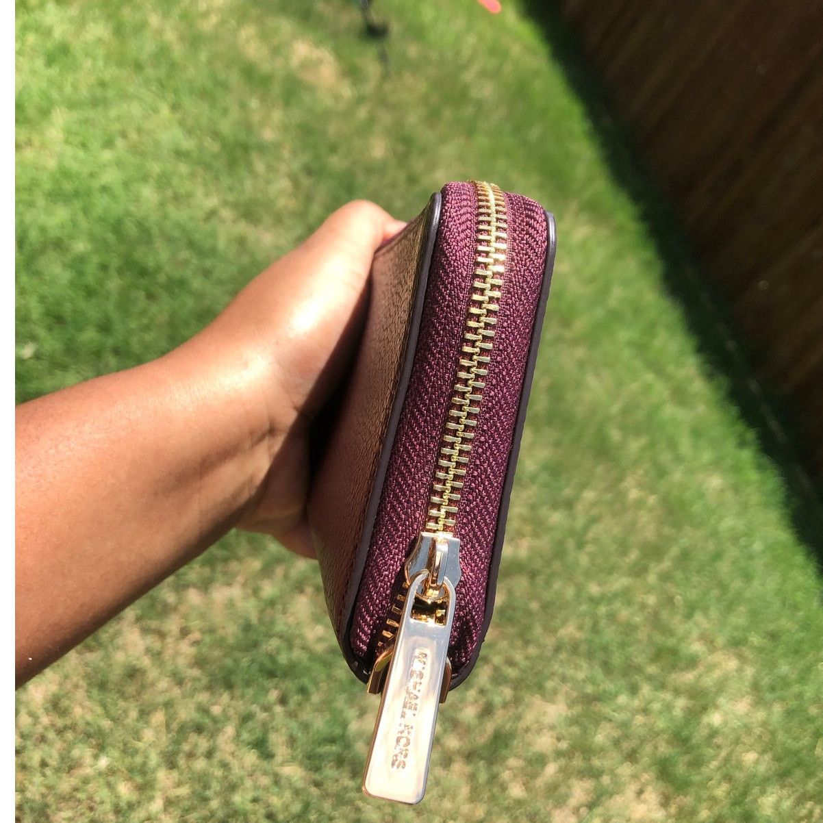 Michael Kors Michael Kors Large Flat Wallet/Wristlet Merlot Gold Tone Size ONE SIZE - 3 Thumbnail