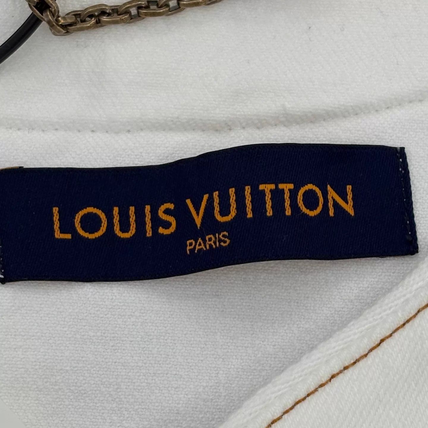Louis Vuitton LV White Allover Print Denim Short Sleeve L New with Tags Size US L / EU 52-54 / 3 - 3 Thumbnail