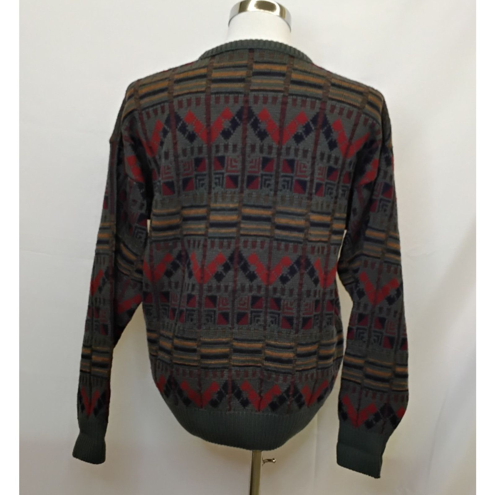 Pendleton Pendleton Wool Sweater Men's L Gray Geo Pattern 1970s USA Size US L / EU 52-54 / 3 - 3 Thumbnail