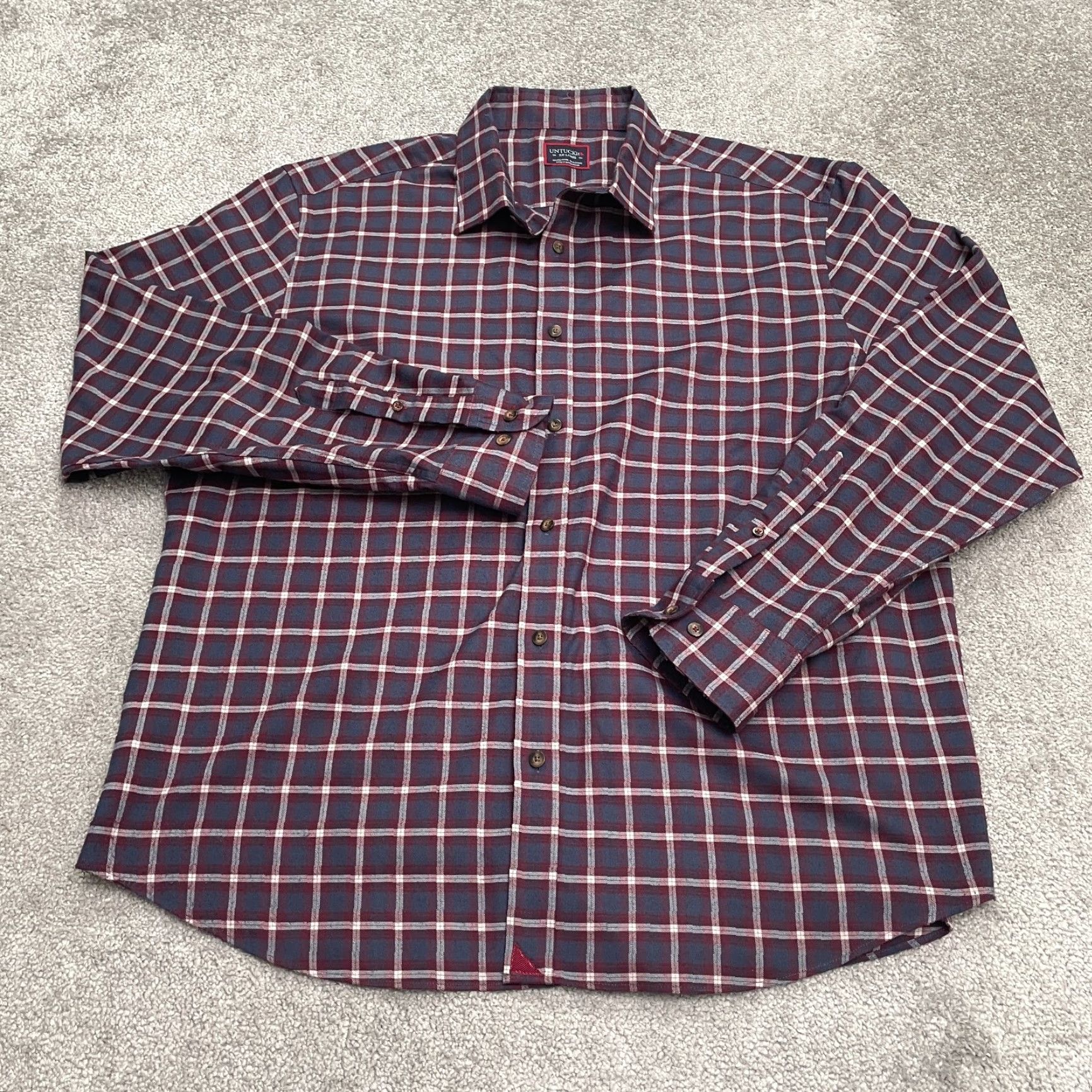 UNTUCKit UNTUCKit Flannel Shirt Mens XXL Multicolor Plaid Long Sleeve Button Down Casual Top Size US XXL / EU 58 / 5 - 2 Thumbnail