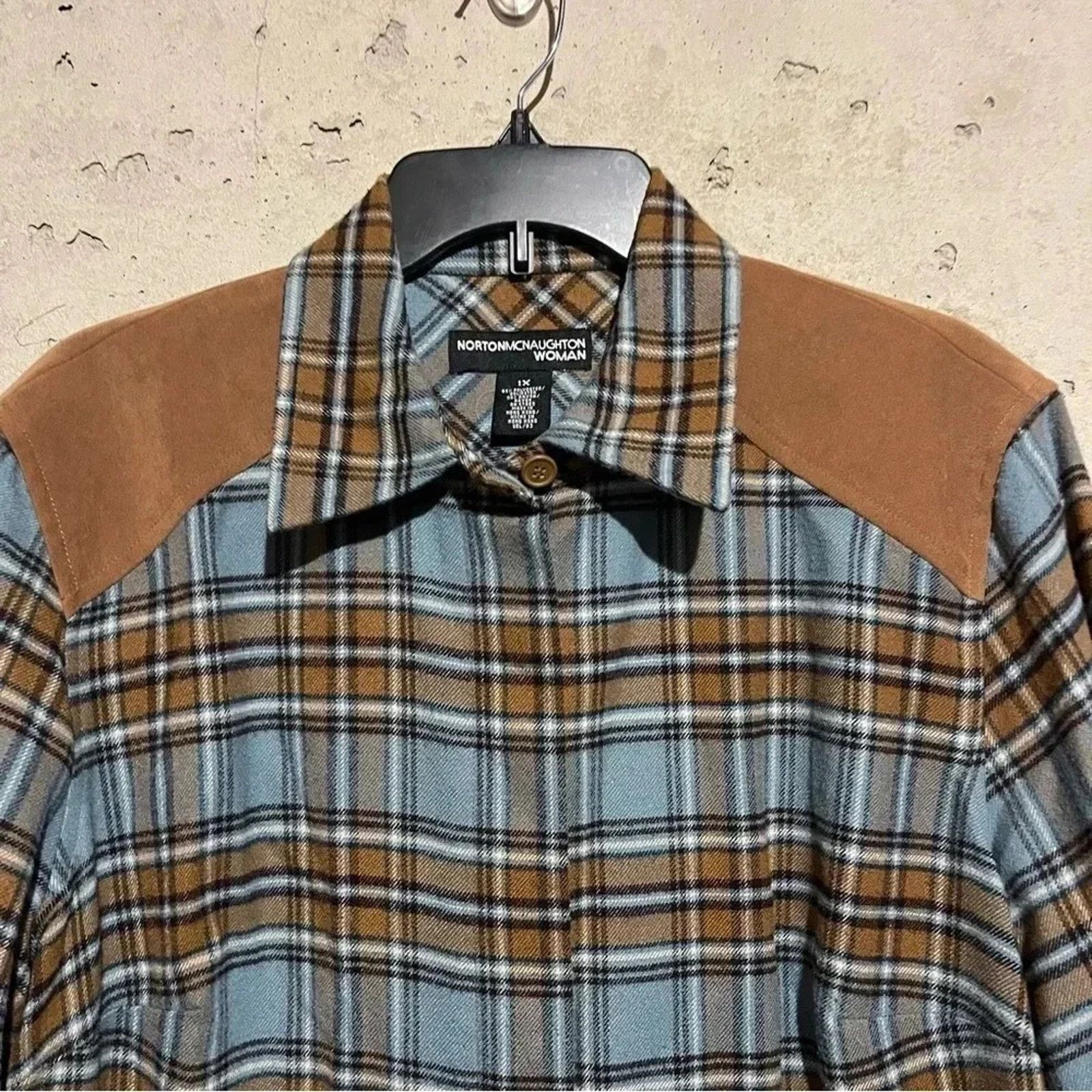Other Norton Mcnaughton Size 1X Western Plaid Flannel Shirt Jacket Size XL / US 12-14 / IT 48-50 - 2 Thumbnail