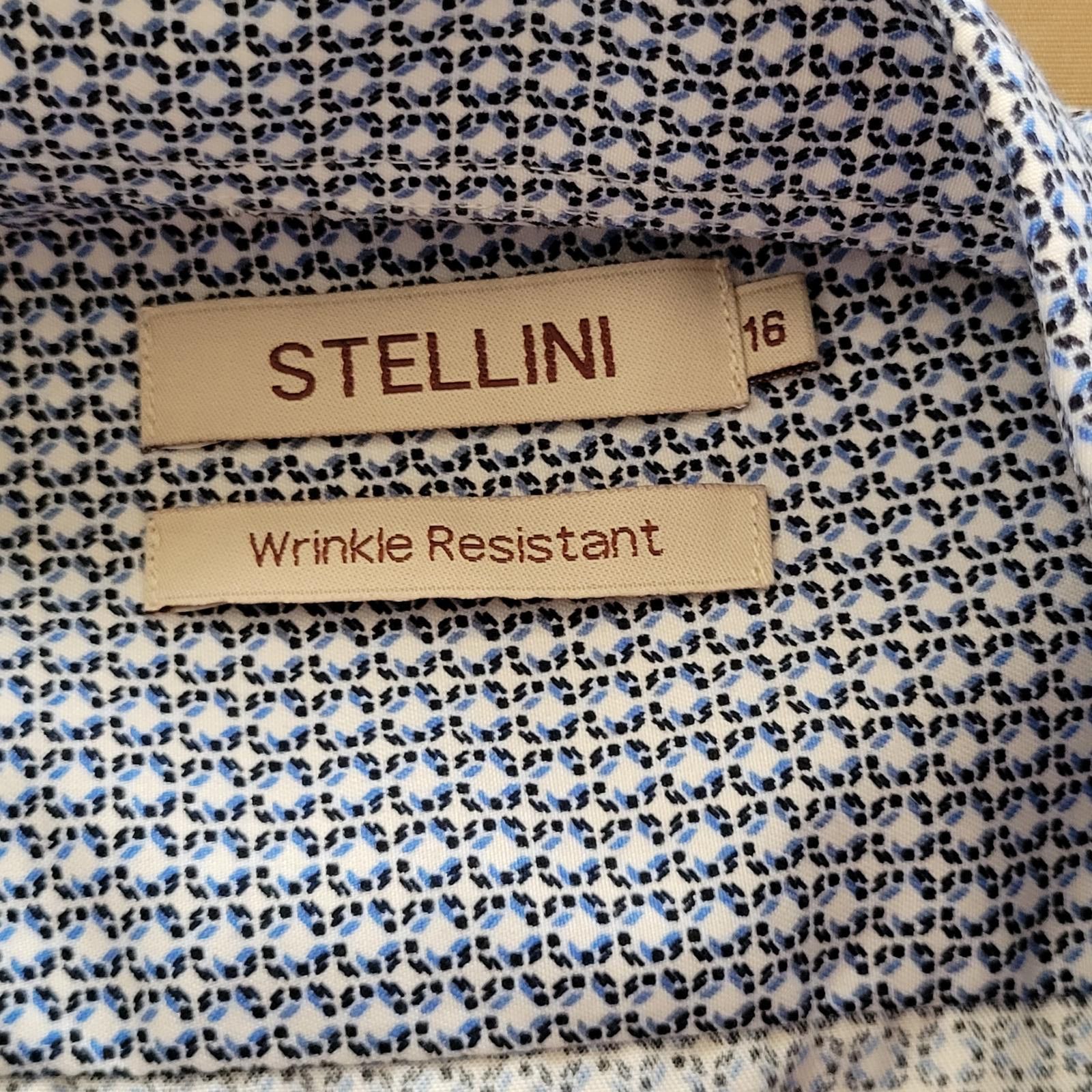 Other Stellini Men’s M Blue Micro Print Short Sleeve Button Shirt Size US M / EU 48-50 / 2 - 3 Thumbnail