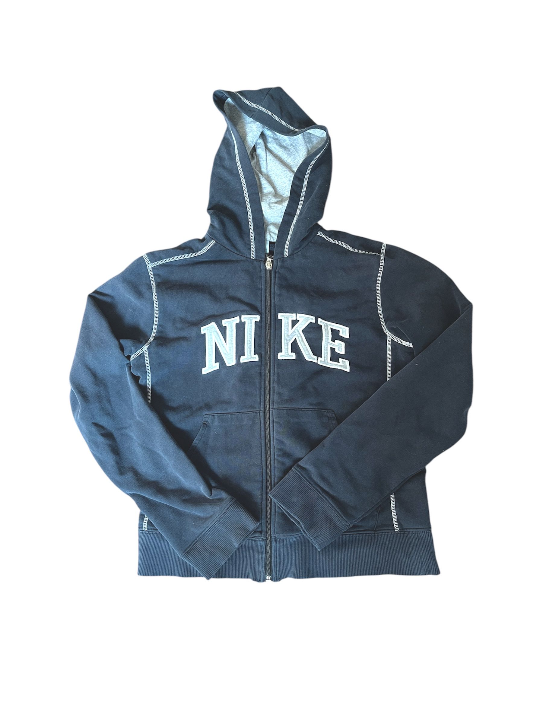 Nike × Vintage Vintage Y2K NIKE Zip-Up Hoodie Size L / US 10 / IT 46 - 1 Thumbnail