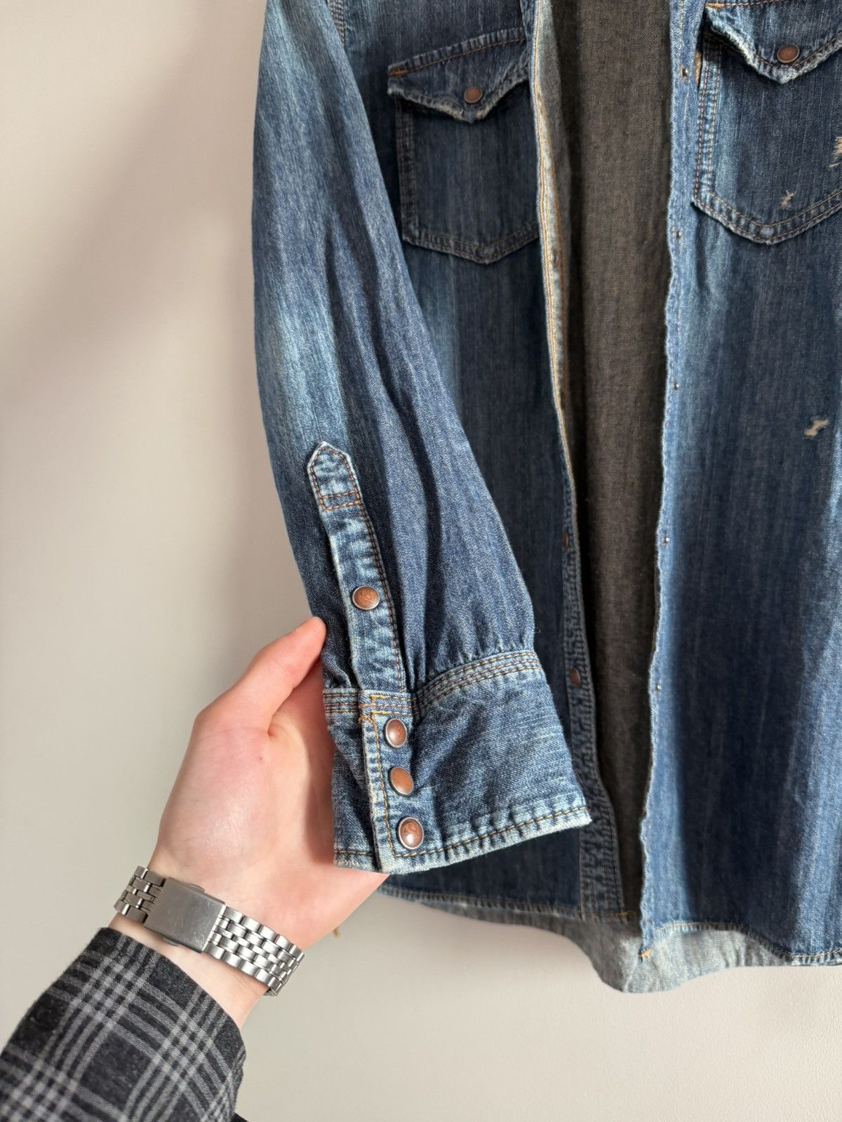 GOA GOA Genuine Vintage Distressed Denim Shirt Size US S / EU 44-46 / 1 - 4 Thumbnail