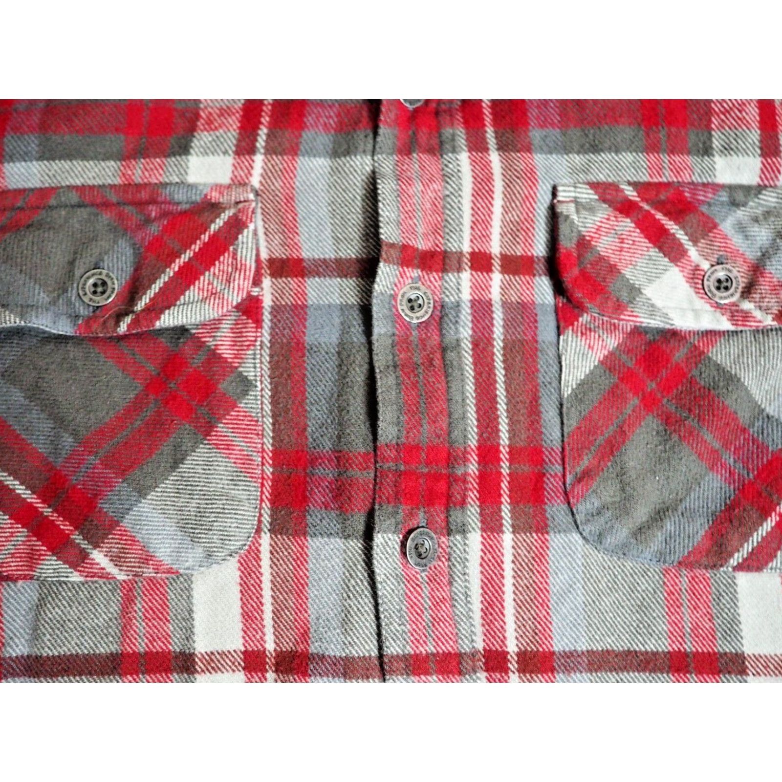 Prana prAna Shirt Mens M Button-Up Outdoor Flannel Plaid Red Gray Cotton EUC Size US M / EU 48-50 / 2 - 5 Thumbnail