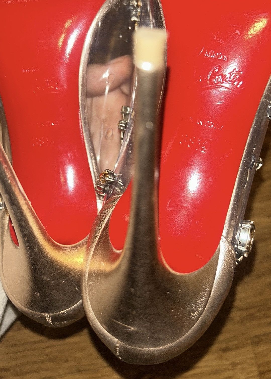 Christian Louboutin Christian Louboutin Degraqueen Clear Pointed Toe Pump Size US 8.5 / IT 38.5 - 13 Thumbnail