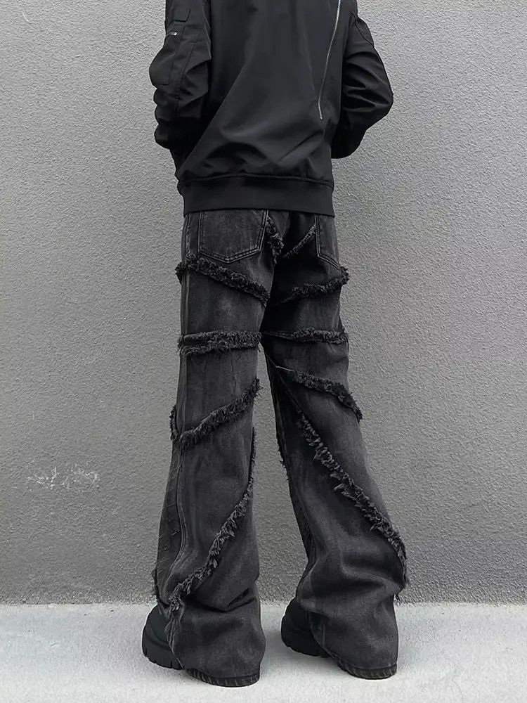 Designer × Japanese Brand Washed Black Baggy Stacked Jeans Size US 33 - 4 Thumbnail
