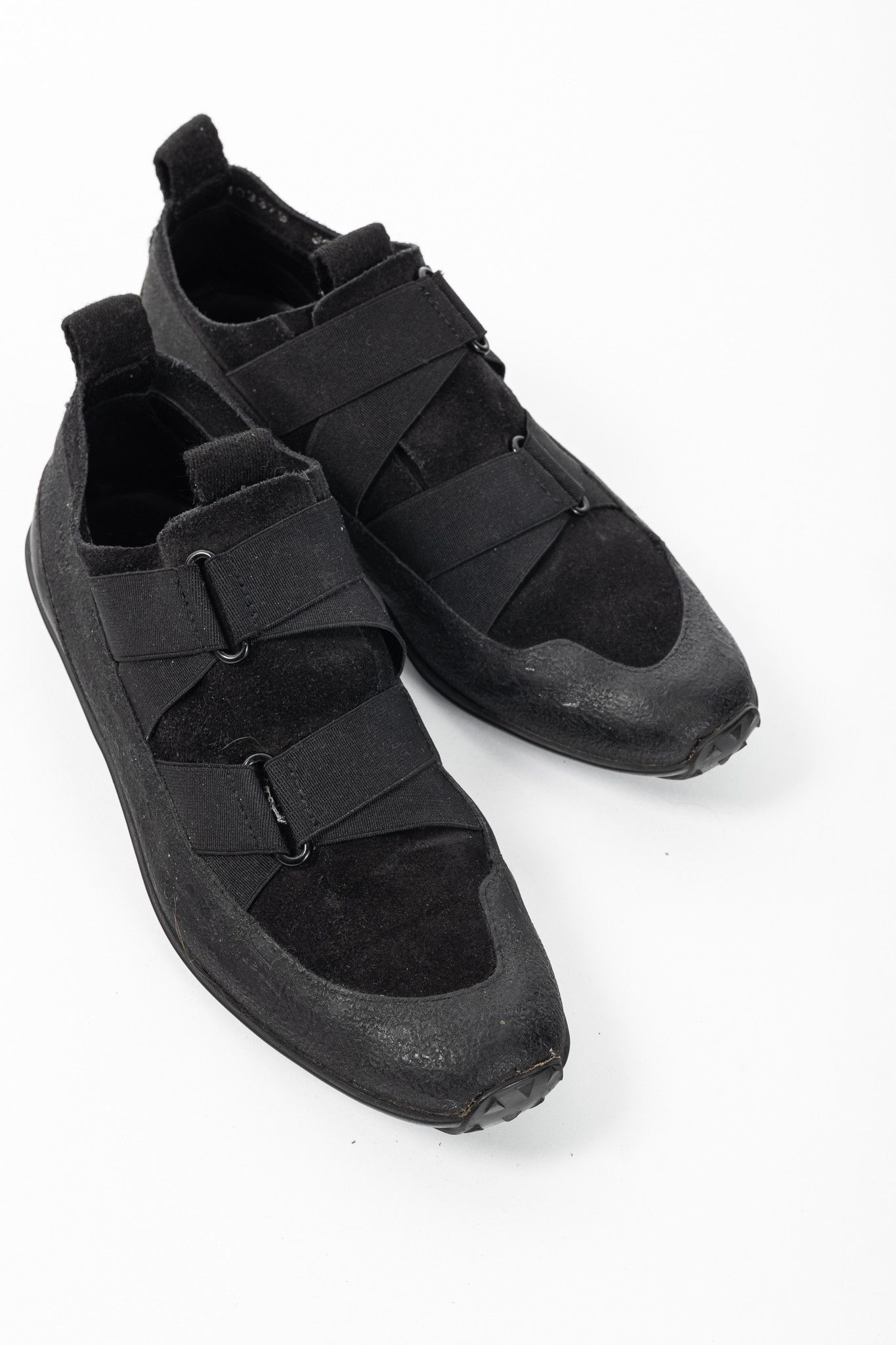 Gucci Gucci Black Suede & Leather Elastic Slip-On Sneakers Size US 6.5 / IT 36.5 - 6 Thumbnail