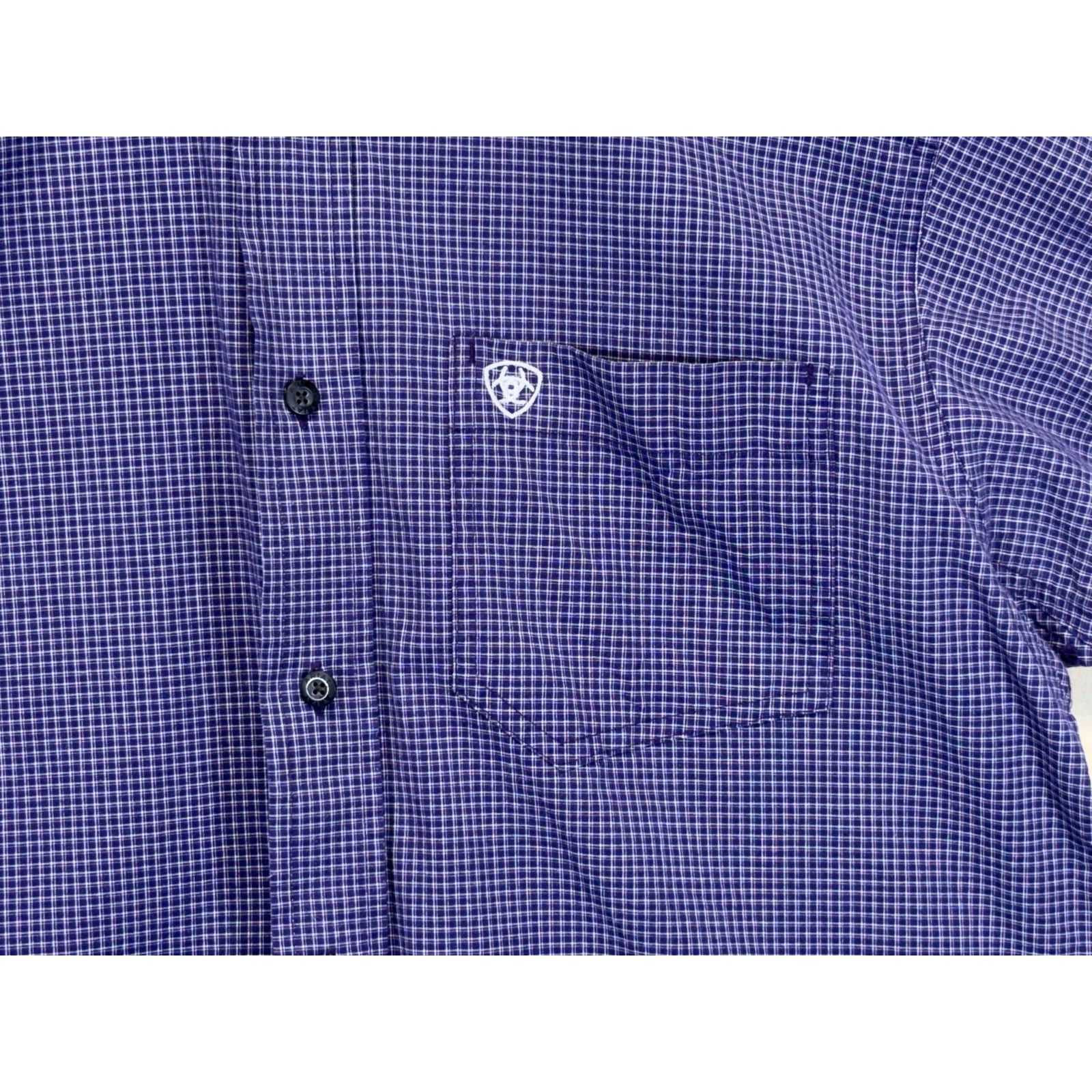 Ariat Ariat Pro Series Shirt Men's Small Blue Purple Plaid Stretch Size US S / EU 44-46 / 1 - 9 Thumbnail