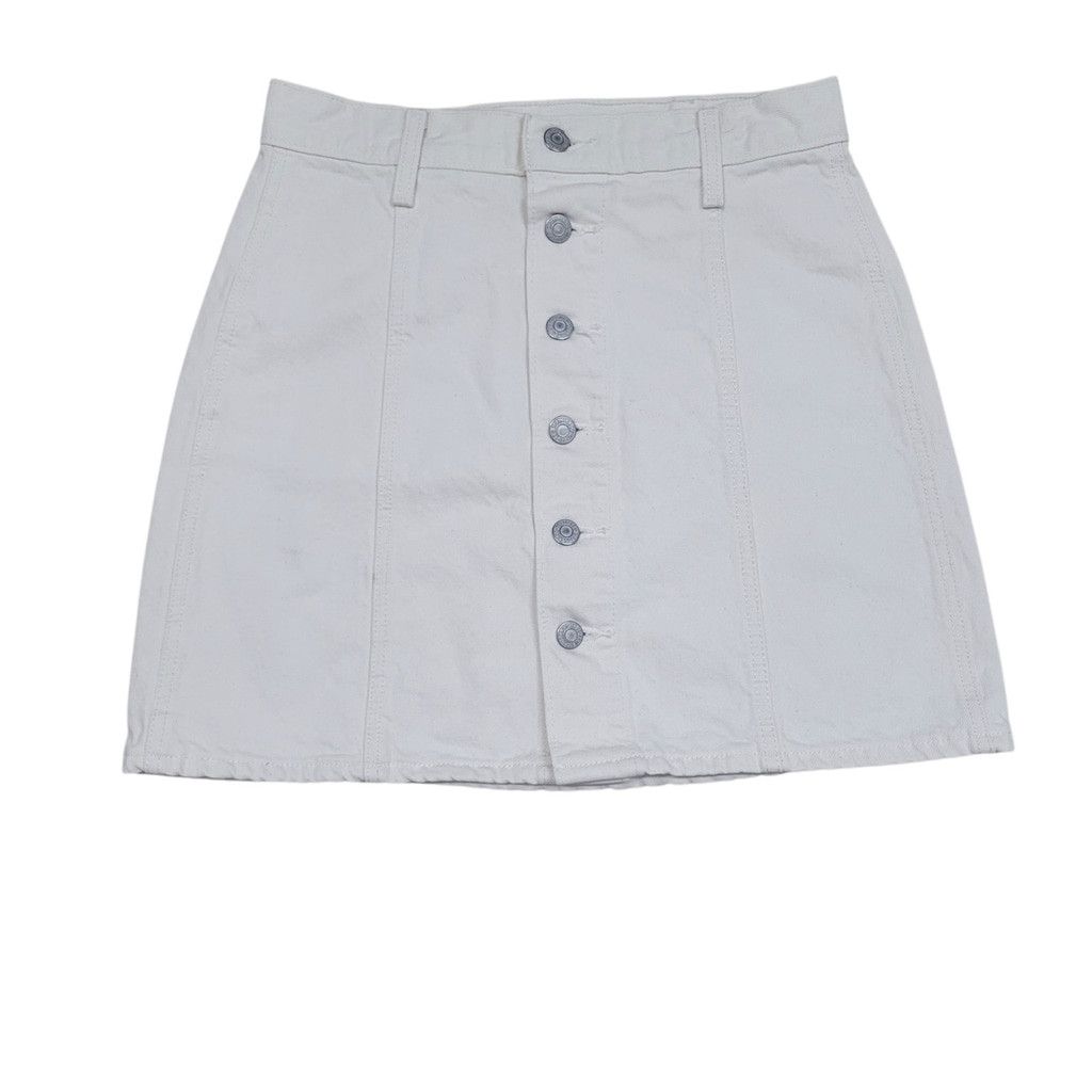 Levi's Levi's A-Line Front Button Women Beige Denim 100% Cotton Ski Size 26" / US 2 / IT 38 - 4 Thumbnail