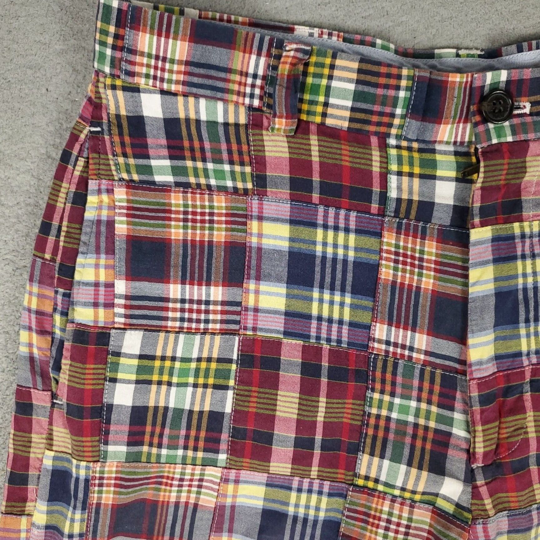 Brooks Brothers VINTAGE Brooks Brothers Shorts Men Size 33 Flat Front Chino Plaid Casual Classic Blue Size US 33 - 2 Thumbnail