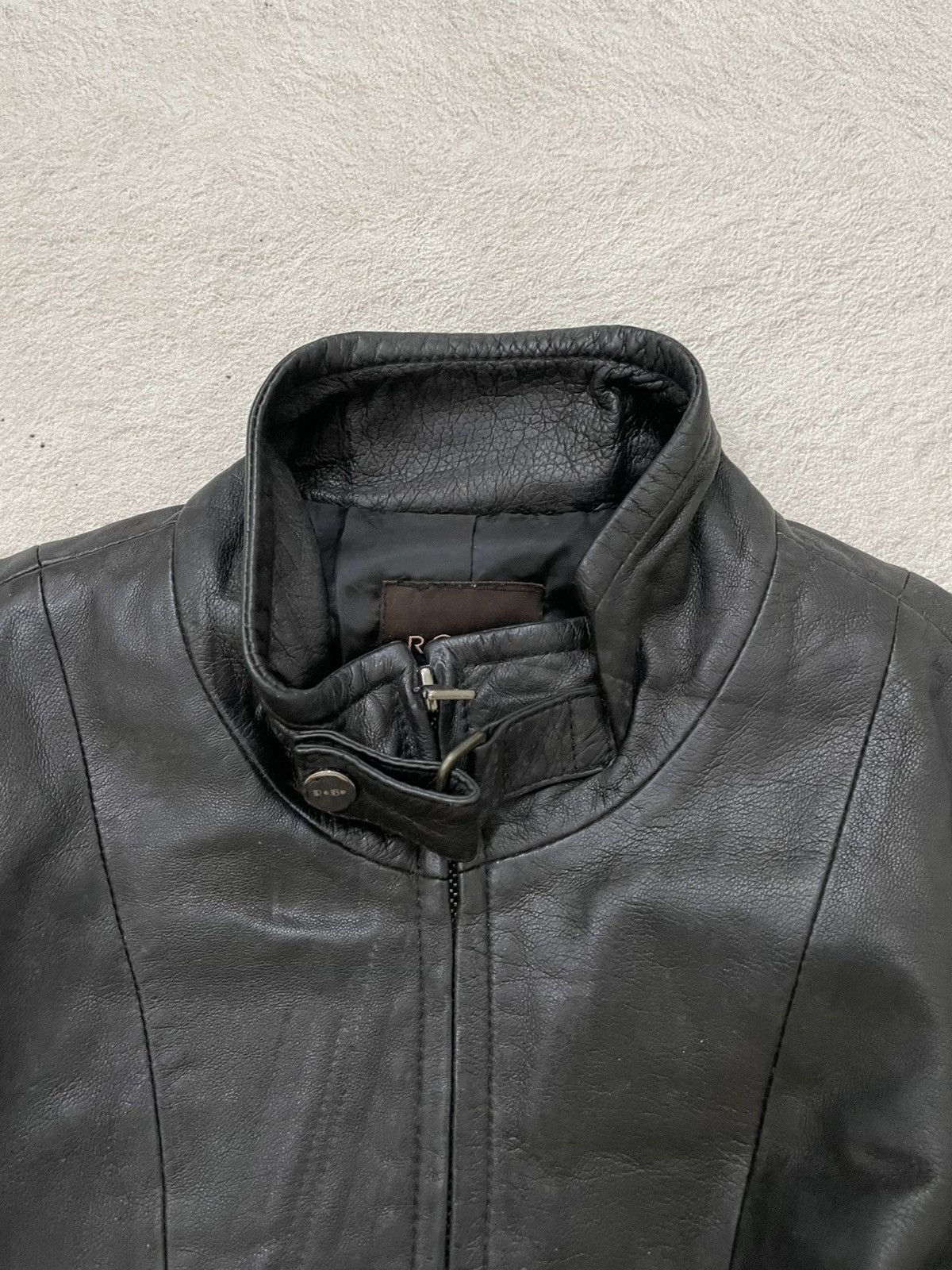 If Six Was Nine 2000s Japan Leather Boxy Jacket Ribbed Moto ifsix LGB Italy Size US XS / EU 42 / 0 - 4 Thumbnail
