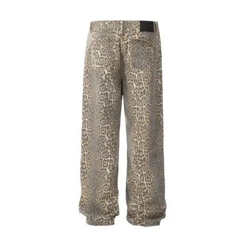 Japanese Brand × Jean Pants American leopard retro street casual loose men's jeans Size US 32 / EU 48 - 3 Thumbnail