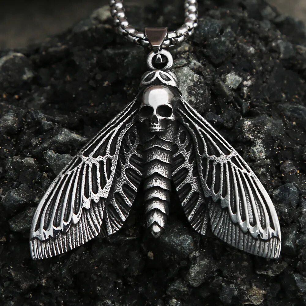 Jewelry Death Moth Butterfly Pendant Necklace Size ONE SIZE - 2 Thumbnail