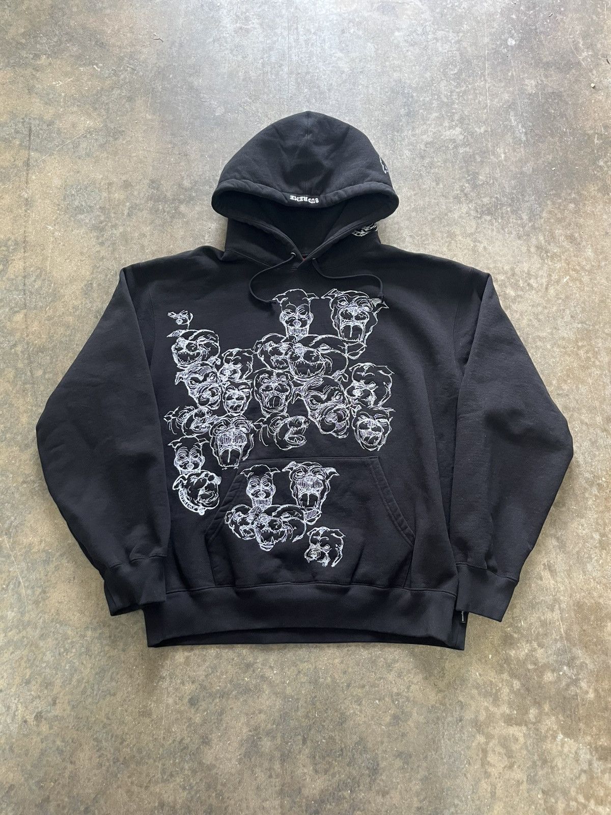 Supreme Pitbulls Embroidered Hooded Sweatshirt (SS25) - $168