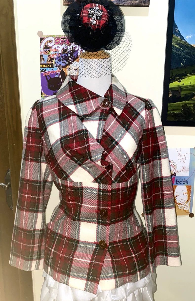 Vivienne Westwood Vivienne Westwood Red checkered dress jacket Size L / US 10 / IT 46 - 1 Thumbnail