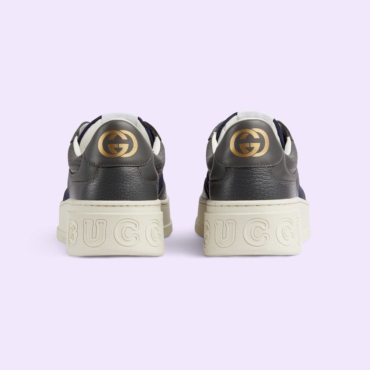 Gucci o1mt1gz0425 Men's Lace-Up Sneakers in Grey & Blue Size US 15 / EU 48 - 3 Thumbnail