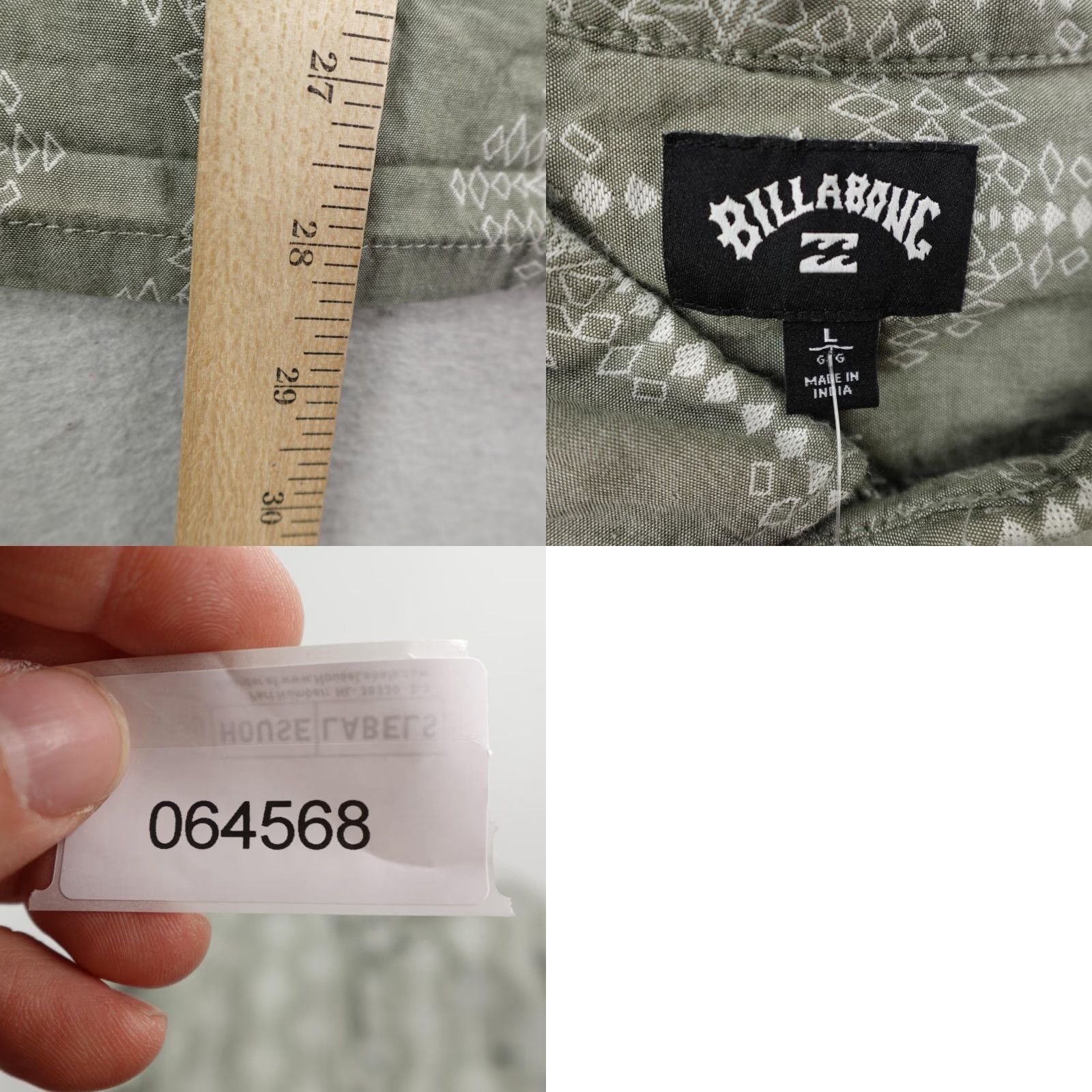 Billabong VINTAGE Billabong Shirt Mens Large Green Southwestern Aztec Button Up Skate Surf Camp Size US L / EU 52-54 / 3 - 8 Thumbnail