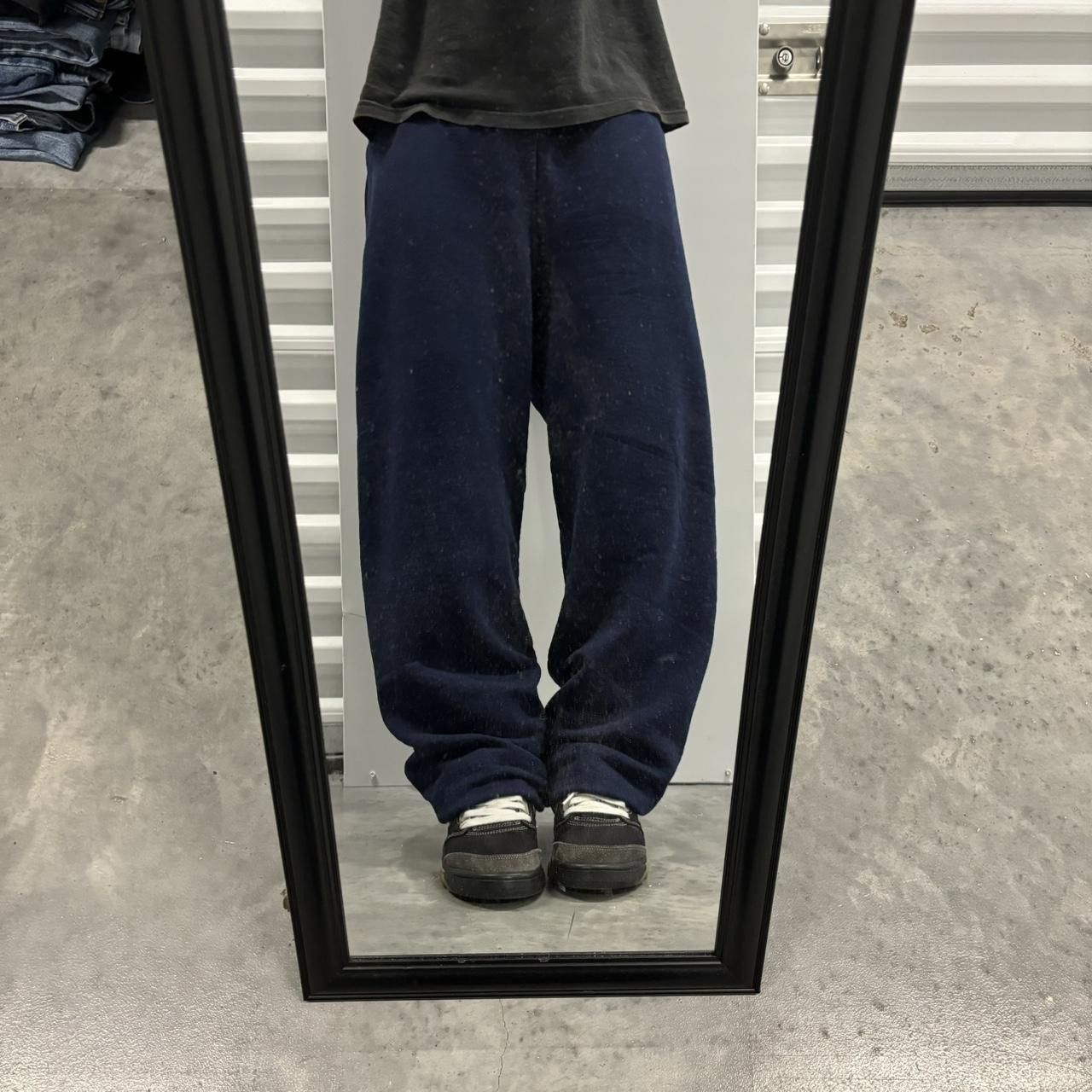 Japanese Brand × Vintage Crazy Vintage Y2K/2000s Navy Blue Skater Essential Sweatpants! Size US 30 / EU 46 - 1 Thumbnail