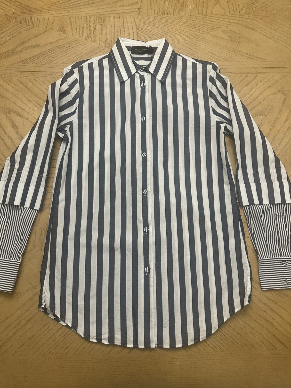 Piazza Sempione PIAZZA SEMPIONE Striped Shirt Blue and white Size M / US 6-8 / IT 42-44 - 1 Thumbnail