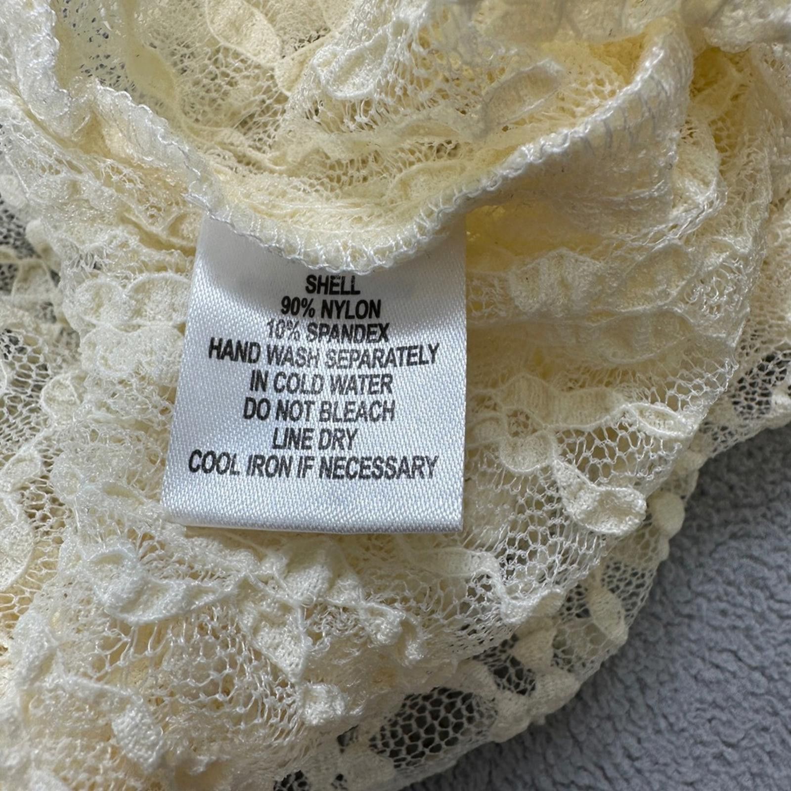 Other NWT Cotton Candy LA Lace Wrap Top S Womens Vanilla Sheer Tie Size S / US 4 / IT 40 - 10 Thumbnail
