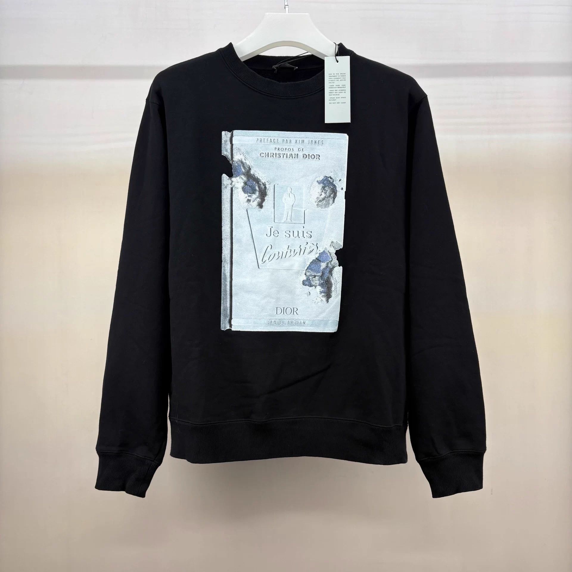 Dior Dior x Daniel Arsham Crystal Destroyed Black Sweatshirt XL Size US XL / EU 56 / 4 - 1 Thumbnail
