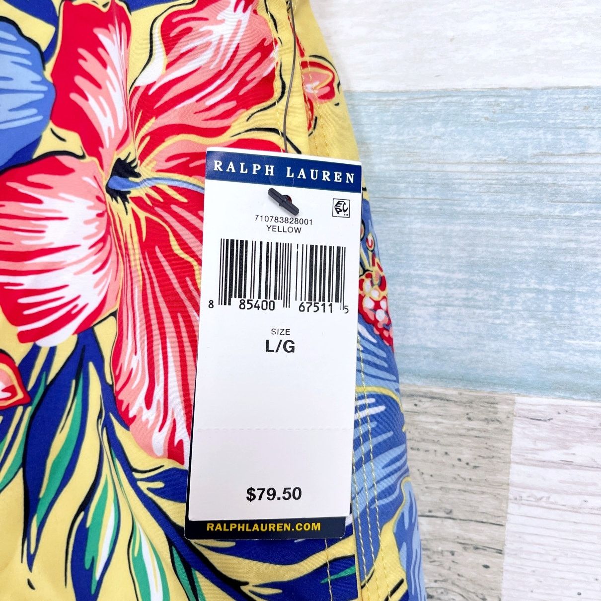 Polo Ralph Lauren POLO Ralph Lauren Tropical Swim Trunks Yellow 7.5 Mens L Size US 32 / EU 48 - 2 Thumbnail